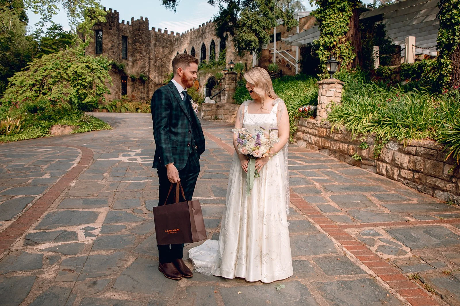 Wedding Couple at Castle